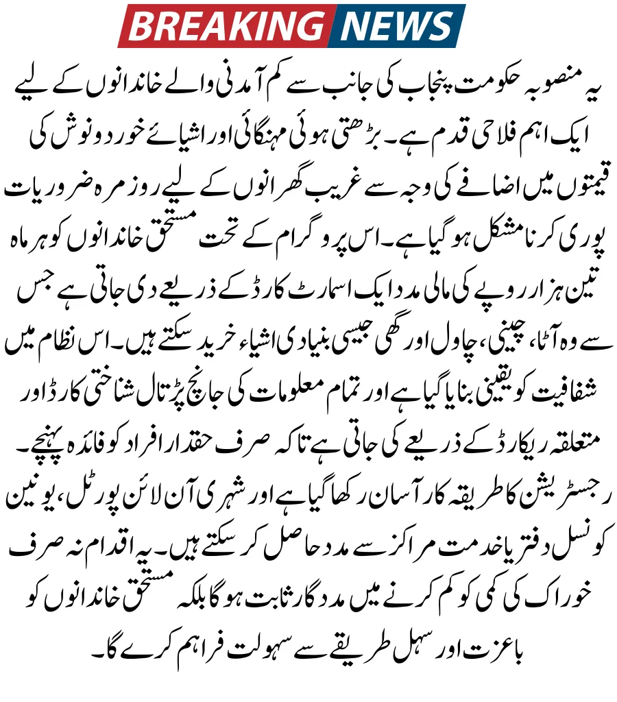 CM Punjab Ramzan Rashan Card 2026 – Apply Details & Eligibility