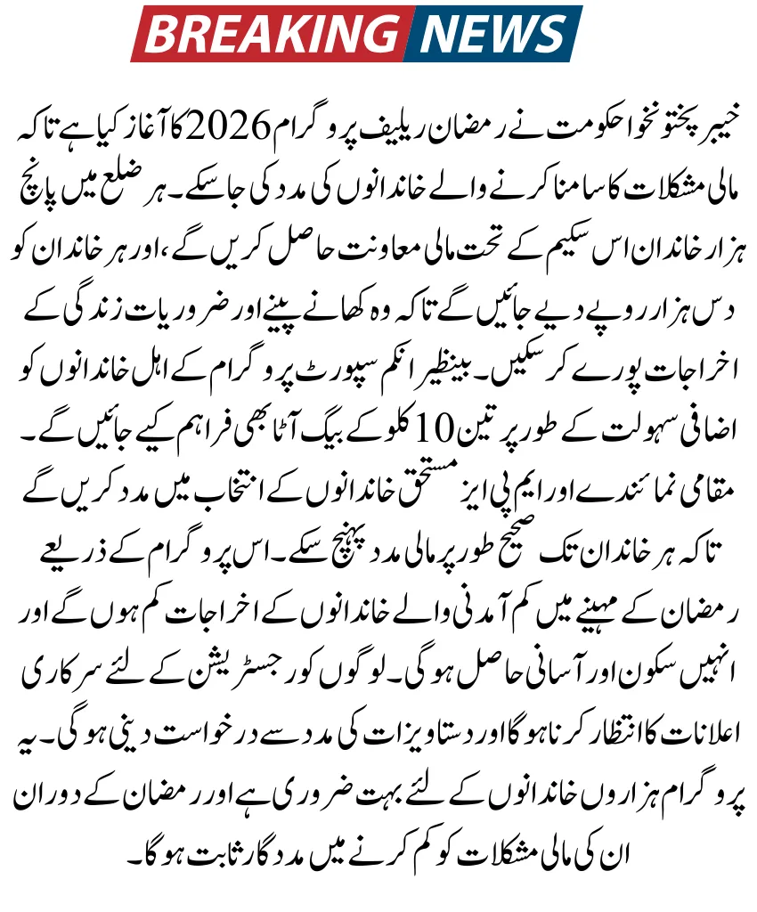 KPK Ramzan Package Registration 2026