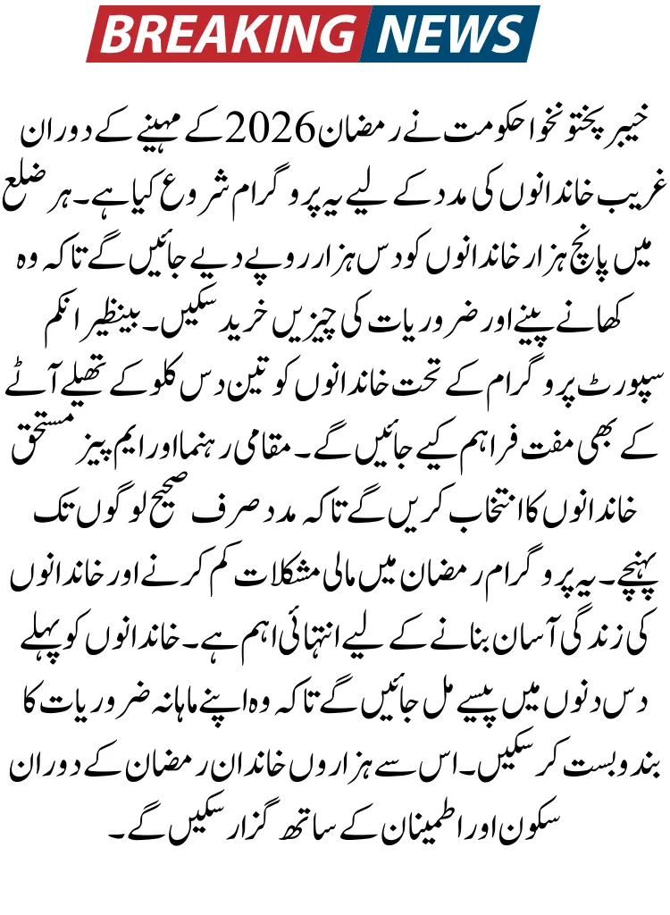 KPK 10000 Ramzan Relief Program – Check Eligibility Criteria