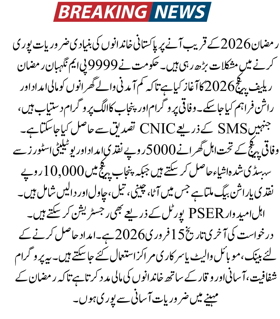 Nigehban Ramzan Package Check Online 2026: Get 10,000 Rupees