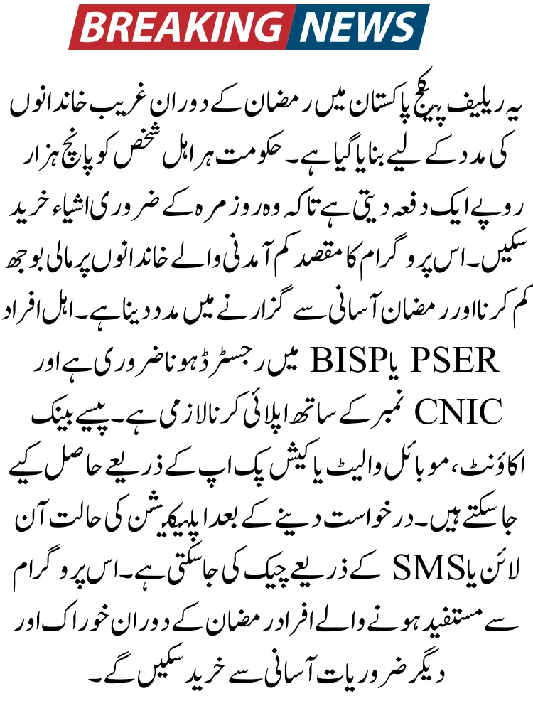 How to Check the 5000 Ramzan Package Online in Pakistan 2025